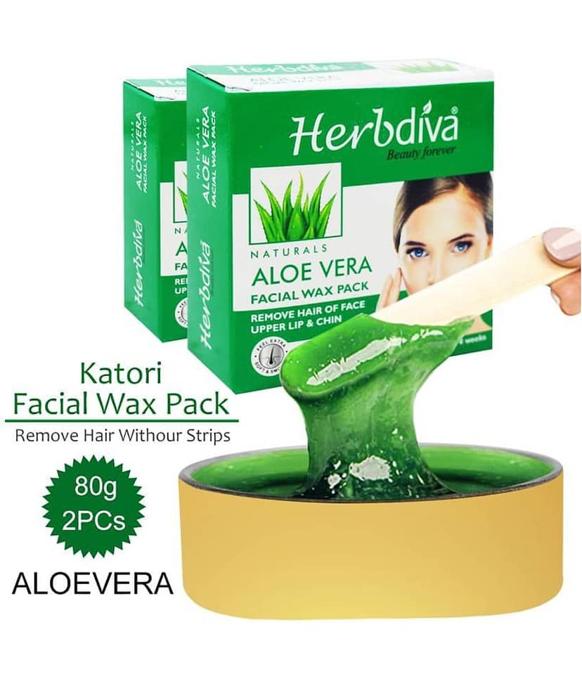 Herbdiva Katori Facial Wax Aloe Vera Hot Wax 80 g Pack of 2