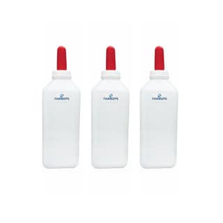 FAIRBIZPS Calf Feeding Milk Bottle, Milk Feeding Bottle for Calf with Nipple, Calf Feeding Bottle White, 2 Liter pac of 3