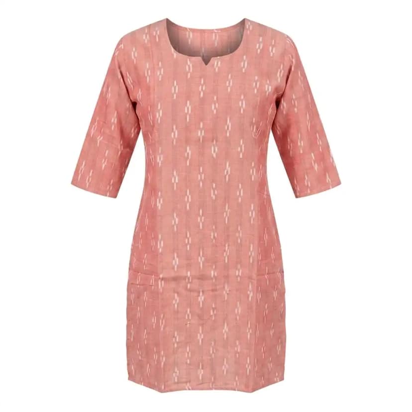 Kurti Printed Peach – Odisha Handloom