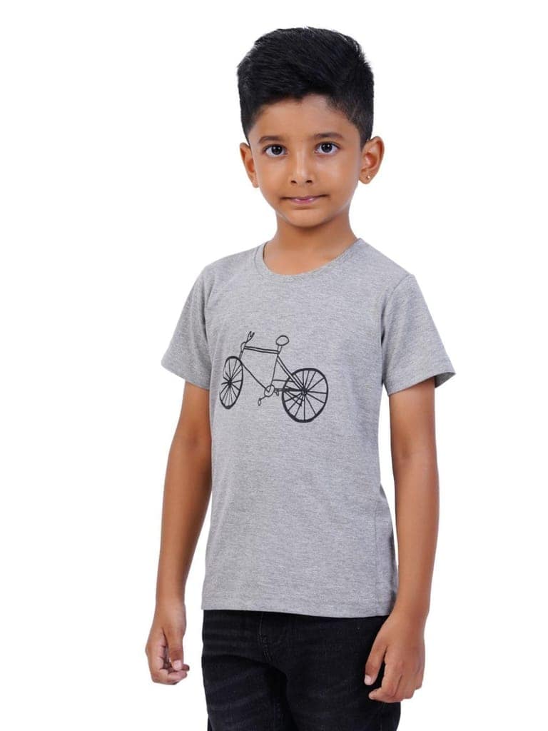 AIR GARB Boys Round Neck Printed Cotton T-shirt for 6-7 Years - Pack of 2 (K67-SGR-CG) Multicolour view 3
