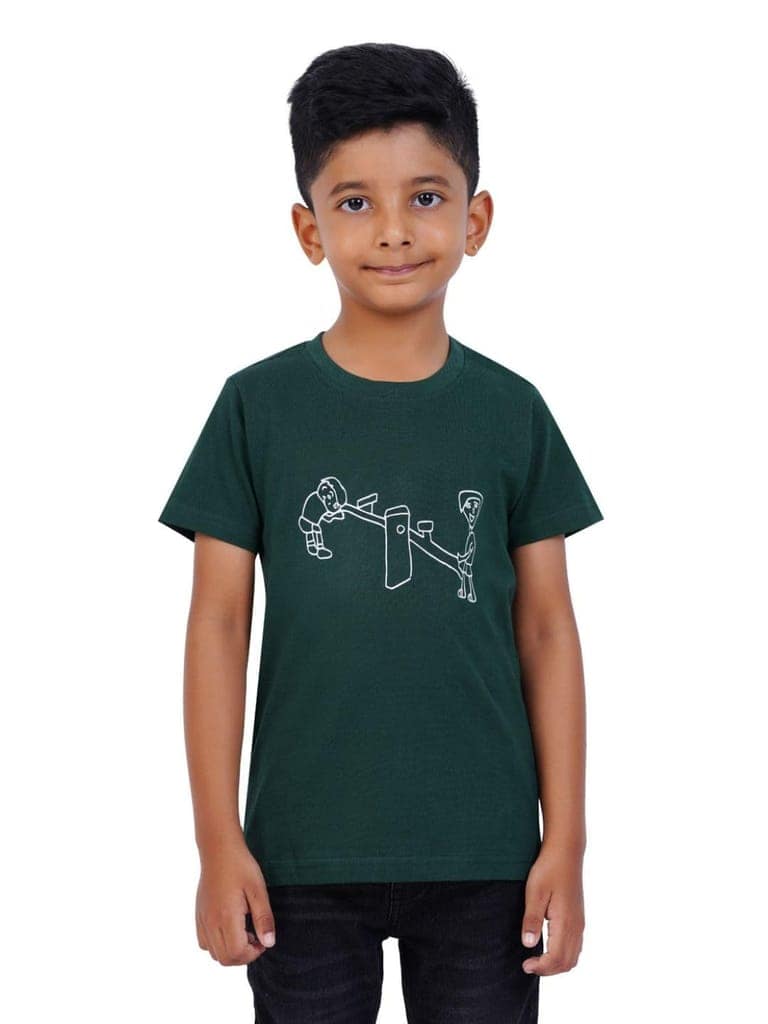 AIR GARB Boys Round Neck Printed Cotton T-shirt for 6-7 Years - Pack of 2 (K67-SGR-CG) Multicolour view 6