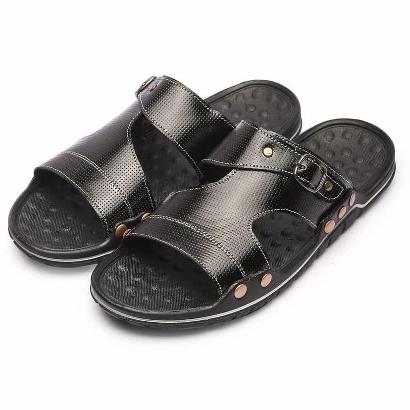 FEATHER LEATHER Men's Comfortable & Fashionable Sandals & Slippers | Casual Lightweight Slipper/Flip-Flop for Men | Indoor/Outdoor/Chappal view 6