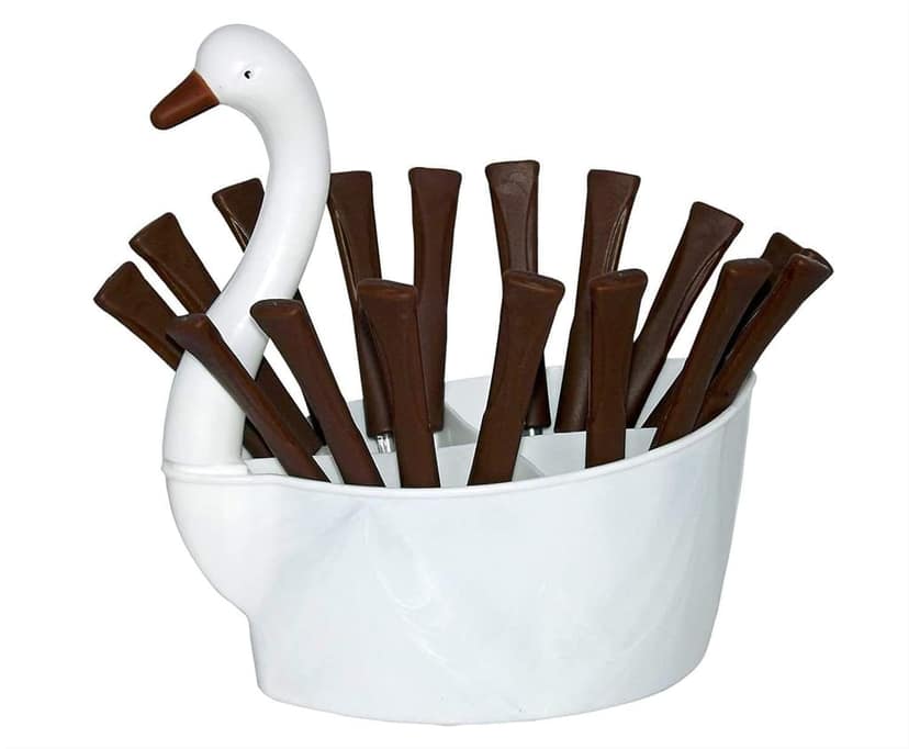 HAPPI Cutlery Set for Dining Table with Stand 24 Pieces Duck Shape Stylish Stainless Steel - 6 Table Spoons, 6 Tea Spoons, 6 Forks, 6 Dessert Spoons (Multicolor) view 2