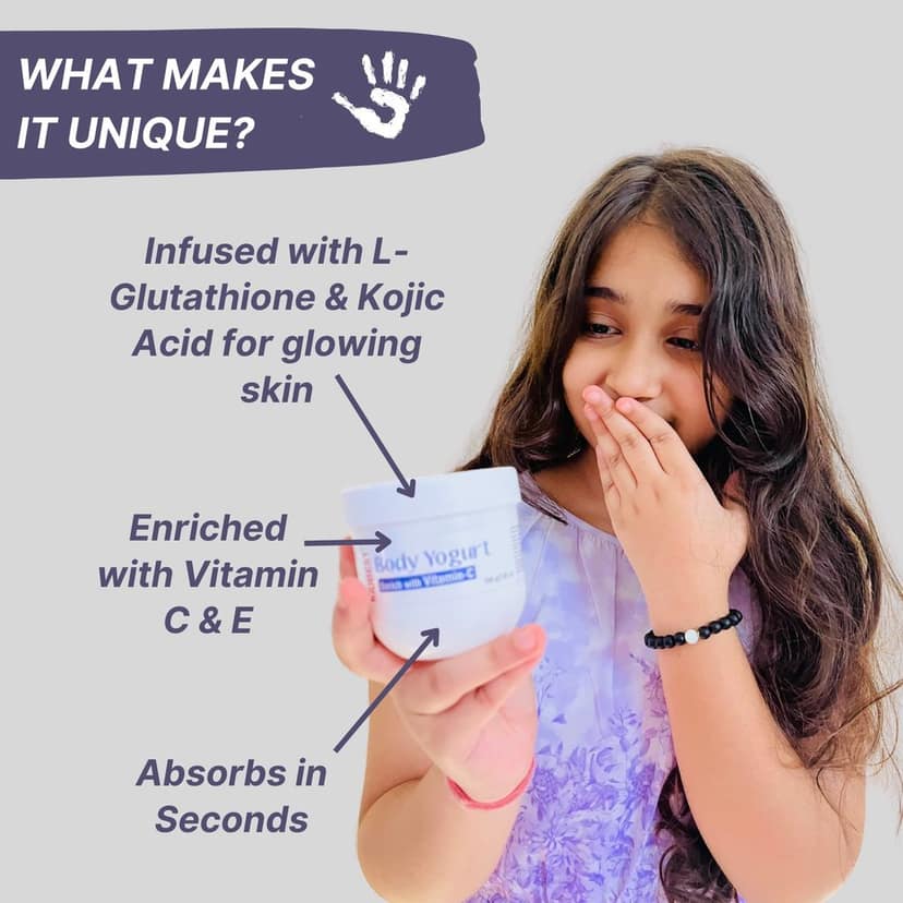 HealthBest Kids Body Yogurt Lotion SPF 15 with L-Glutathione, Vitamin C, and Vitamin E Hydrating Winter Lotion for Normal, Sensitive, and Dry Skin Tear-Free, Paraben-Free, SLS-Free 200g view 3