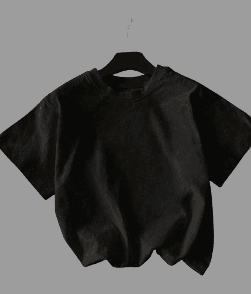 ELBATROSS Women Cotton Blend Printed Oversized Fit Round Neck T-Shirt ( Black ) view 2