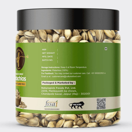 Cultures Food 100% Natural Pistachio/Pista Kernels (250g), Delicious and Healthy Snack which Helps to Improve Heart Health, Weight Management & Reduce inflammation view 3