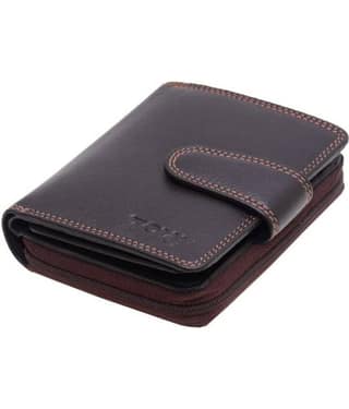Tough Women Casual Black Genuine Leather Wallet - Regular Size (11 Card Slots)