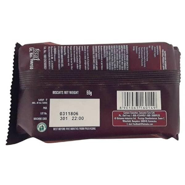 Britannia Pure Magic Deuce Milk Choco Crisp Biscuits 60 Gms view 3