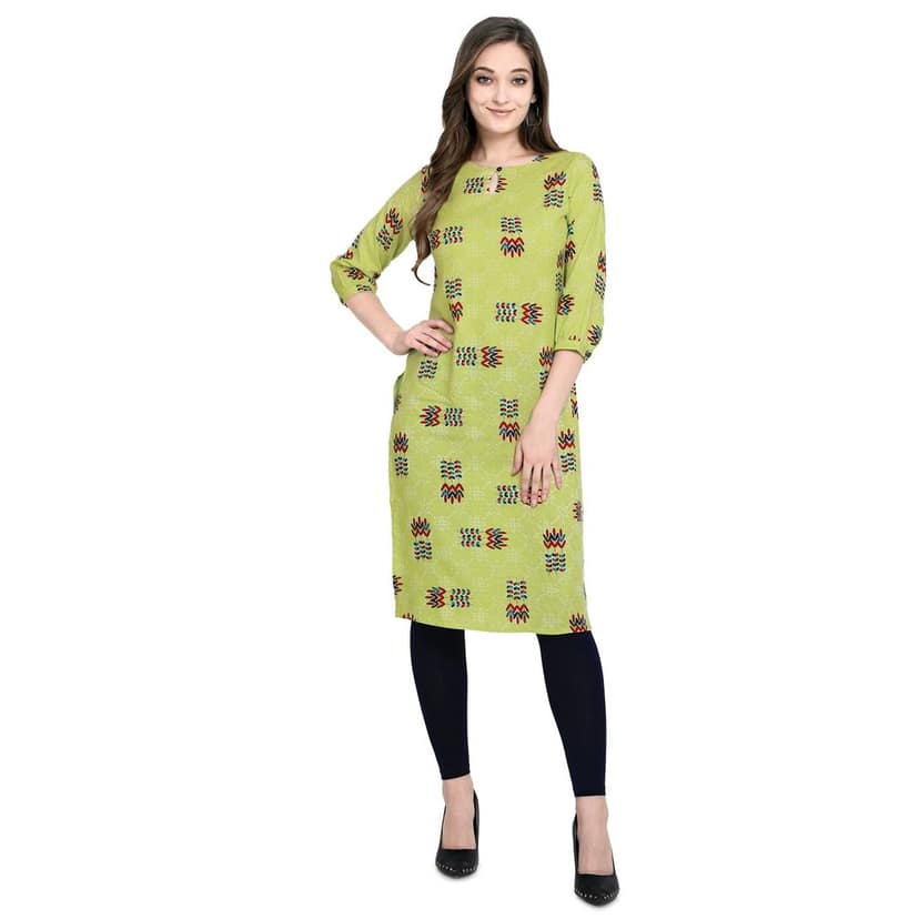 Pinkriti Women Rayon Straight Kurta