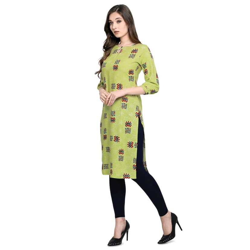 Pinkriti Women Rayon Straight Kurta view 3