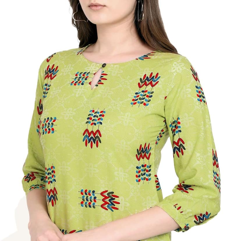 Pinkriti Women Rayon Straight Kurta view 4
