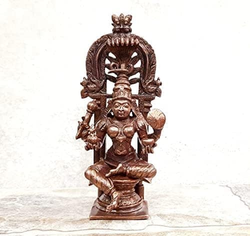 Searchers Paradise - Copper Idols Kohalpur Lakshmi,5.5 inches, Copper Handmade 482 Grams, Patina Antique Finish, Pack of 1 Piece