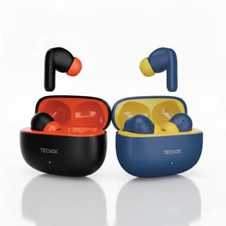 Order Combo TecSox Wave Bluetooth Earbuds | Deep Bass Order Combo TecSox Wave Bluetooth Earbuds | Deep Bass - Blue