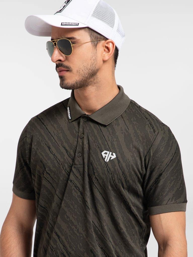 AH Military Olive Camo Polo view 3