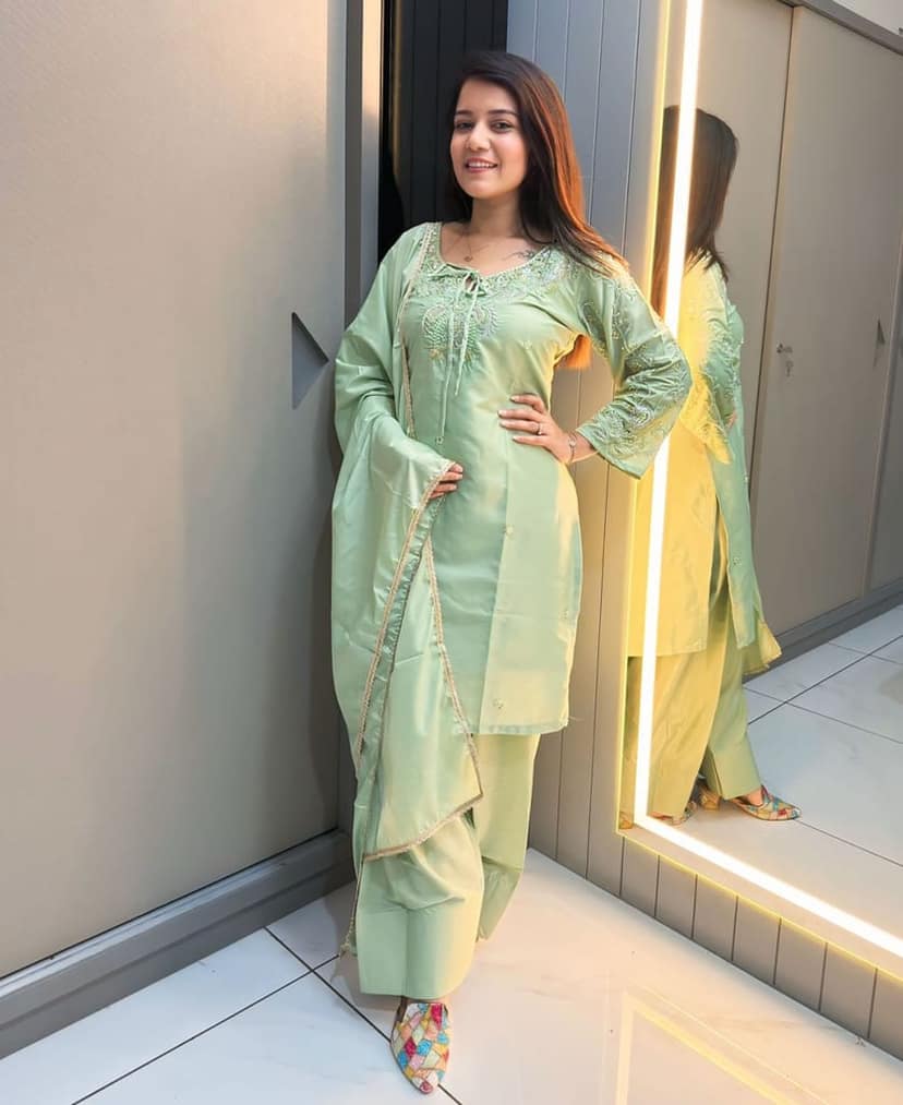 Pink Farshi Salwar Suit for Women Hand Embroidery Work