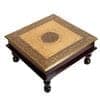 Wood To Cart® Pooja Bajot Stool/Pooja Decor/Chowki/Patla/Chowki for Daily Prayer/Sitting Chowki for All Purpose (Gold bajot-12x12x6 inches)