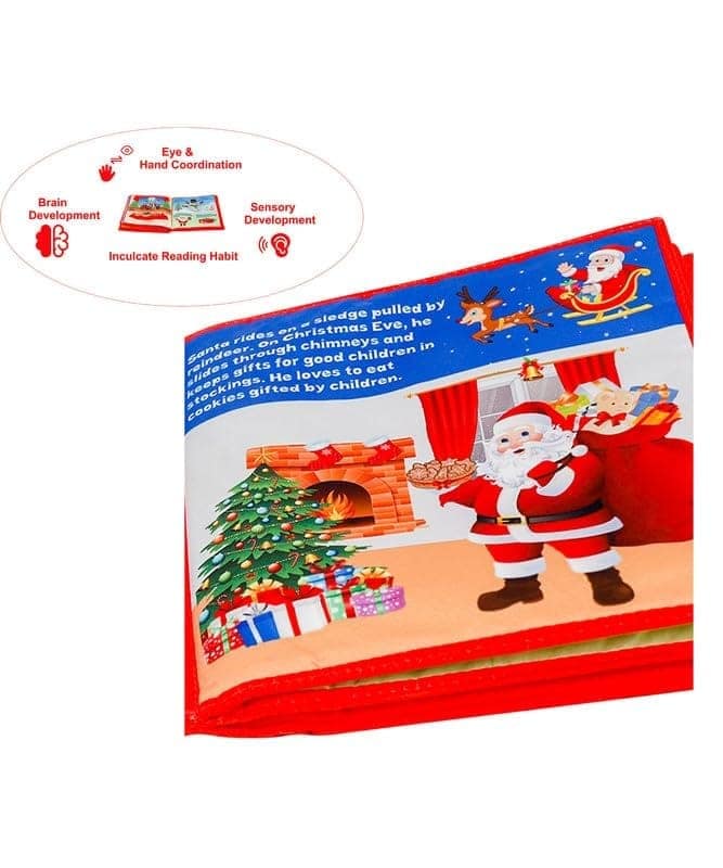 Skyculture� My First Christmas Soft Cloth Book for Babies, Baby Learning Fabric Book, Early Education Toy, Lightweight and Foldable Gift for Babies Infants Toddlers view 2