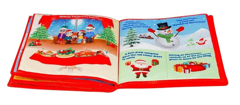 Skyculture� My First Christmas Soft Cloth Book for Babies, Baby Learning Fabric Book, Early Education Toy, Lightweight and Foldable Gift for Babies Infants Toddlers view 3