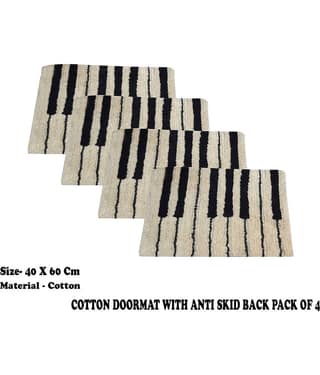 Aazeem Antiskid Cotton Door Mat ( 60 X 40 cm ) Set of 4 Yellow