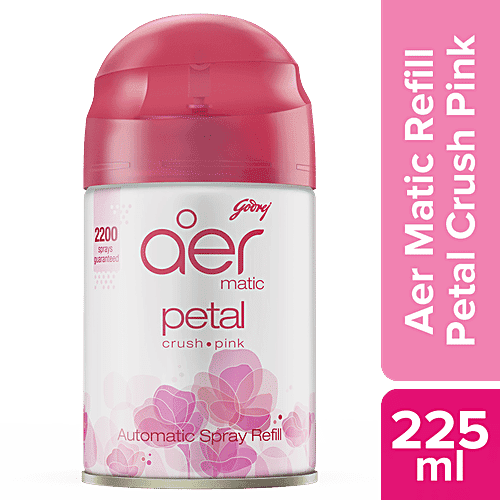 Godrej Aer Matic Refill, Automatic Room Fresheners - Petal Crush Pink, 225ml