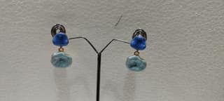 Blue and White Drop Earrings