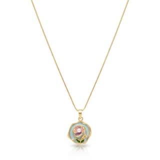KAYYA21 Gold-Plated Floral Enamel Pendant Necklace – Stainless Steel | Anti-Tarnish | Pack of 1