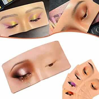 Elecsera Makeup Practice Face, Eyelash, Eyebrow Practice Pad 5D Realistic Skin Mannequin 3 g (Skin) view 3