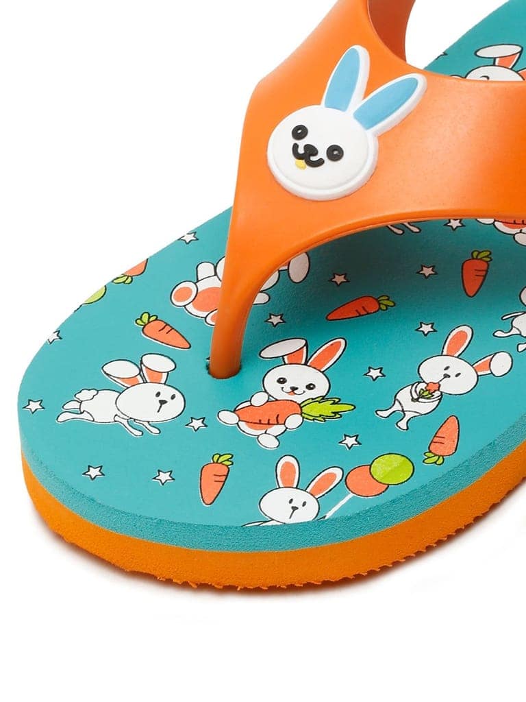 Premium Bunny Jellies Flip-flops for Kids - Orange (Unisex) view 2