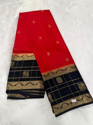 Red and Black Saree