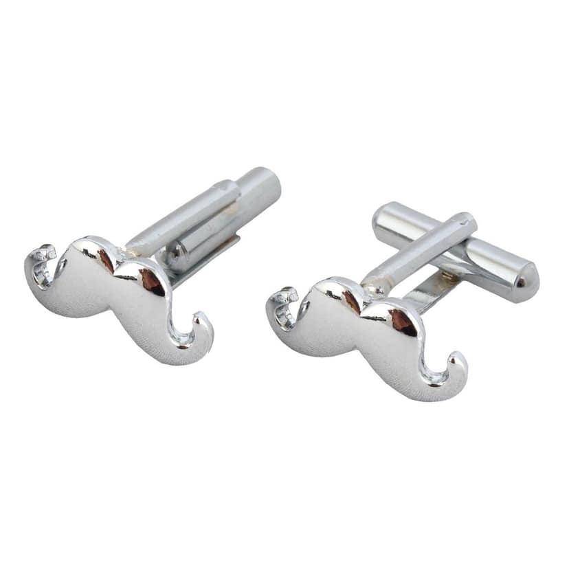 LUCKY JEWELLERY Unique Silver Color Silver Plated Formal Wedding Shirt, Suit, Blazer Cufflinks Pair Set for Men.(198-M4C4-A5535-S) view 2