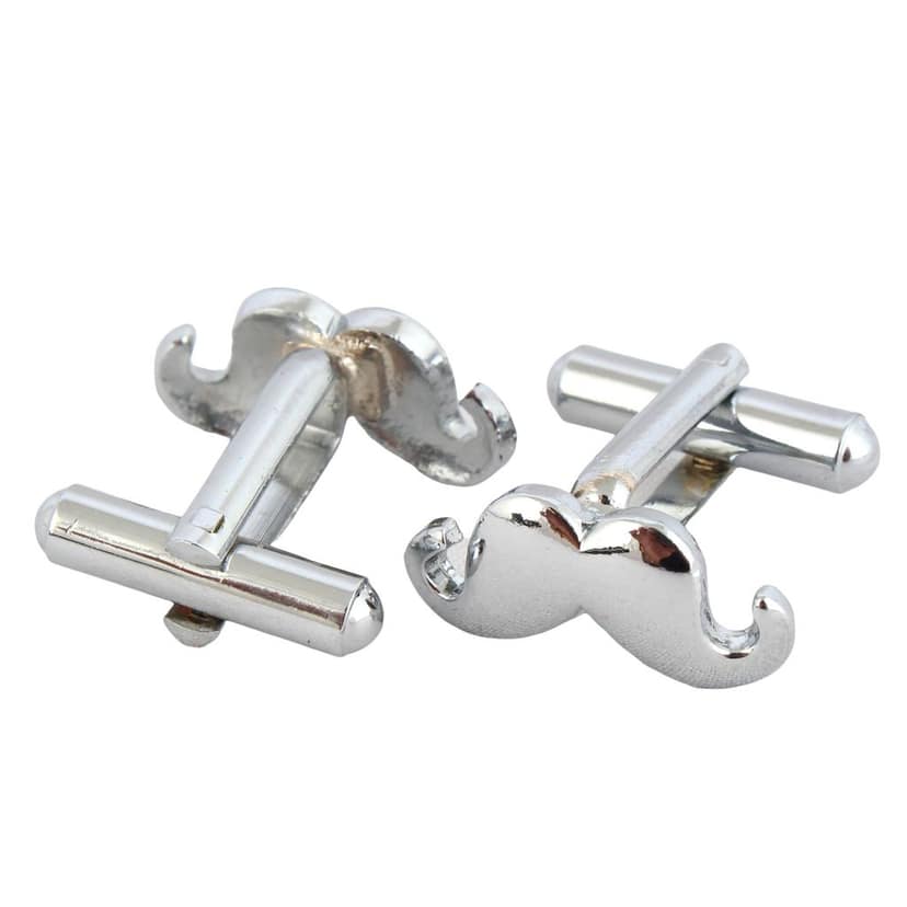 LUCKY JEWELLERY Unique Silver Color Silver Plated Formal Wedding Shirt, Suit, Blazer Cufflinks Pair Set for Men.(198-M4C4-A5535-S) view 3
