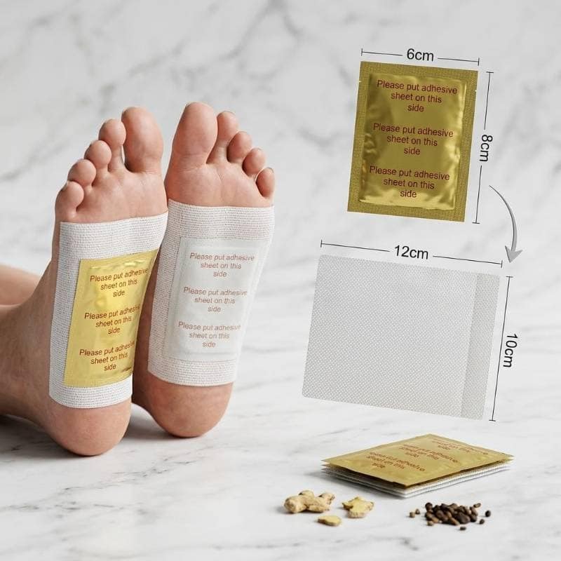 Kinoki Cleansing Foot Detox Patches (Pack of 10) | Herbal Therapy | Overnight Foot Care