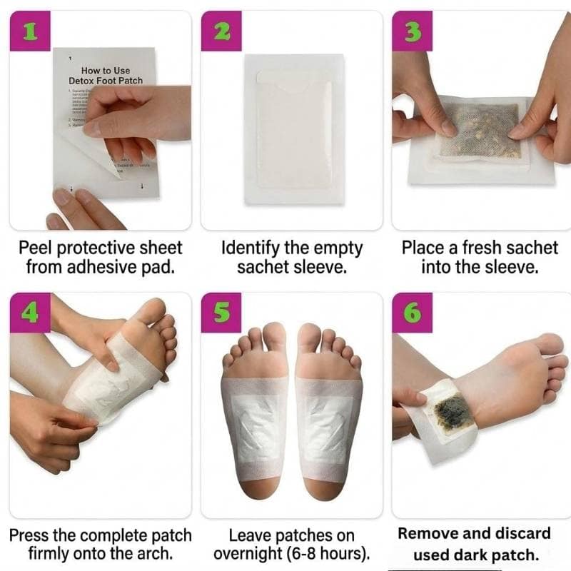 Kinoki Cleansing Foot Detox Patches (Pack of 10) | Herbal Therapy | Overnight Foot Care view 2
