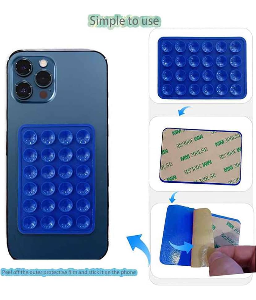 Silicone Suction Phone Case Mount, Non Slip Sticky Phone Grip for Cellphone, Silicon Adhesive Suction Cup Phone Mount, Strong Grip Holder for Selfies and Videos (Multicolor - 1 Pack )