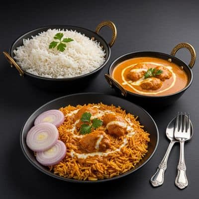 Ghee Rice Chicken Butter Masala Combo