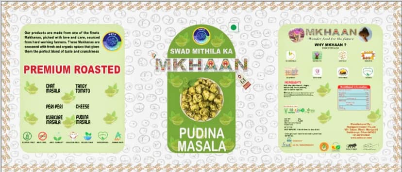 MKHAAN SWAD MITHILA KA, Roasted Makhana | PUDINA MASALA |Flavored makhana view 2