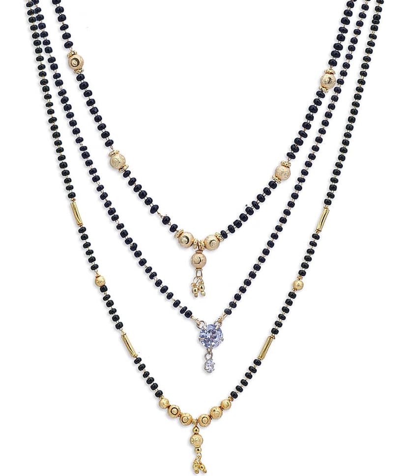 Sukkhi - Golden Mangalsutra Combo ( Pack of 3 ) view 2