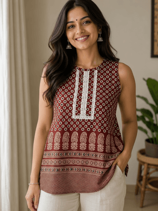 Cotton Sleeveless Top-42