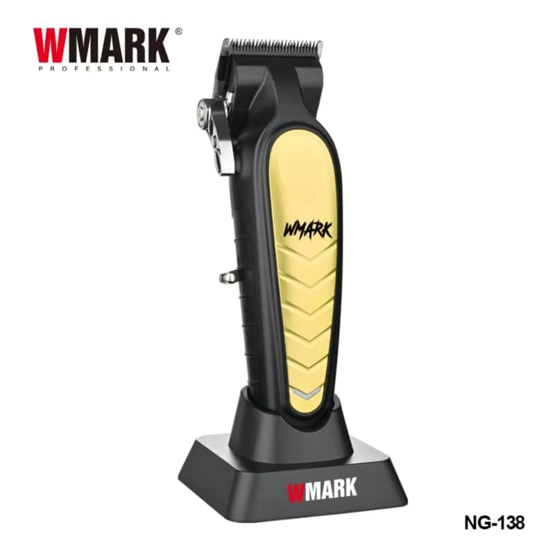 WMARK NG-138 Premium Salon Series 8000-8500RPM 385 Double Ball Motor Zero Gapped Hair Clipper High Precision Fade Blade with DLC Process 2500mAh Battery USB Charging & Stand 180-Min Runtime, Model 1 WMARK NG-138 Premium Salon Series 8000-8500RPM 385 Doub view 2