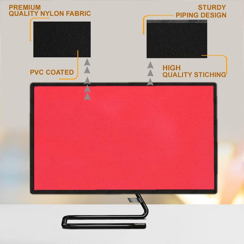 PalaP Super Premium Dust Proof Monitor Cover for Lenovo All in ONE Desktop 21.5 inches (RED) view 4