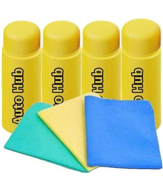 Auto Hub Multicolor 400 GSM Chamois Cloth For Automobile ( Pack of 4 )