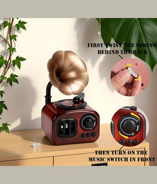 3MADS Vintage Charm Gramophone Music Box showpiece