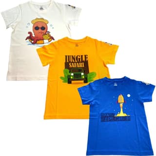 KUCHU New Launch'23 Unisex Tshirt for Boys and Girls- Set of 3|Super Combed Cotton-Modal Fiber|Soft Fabric |Breathable Fabric|Digitally Printed|Unique Design|Vibrant Colour |Half Sleeves |Round Neck