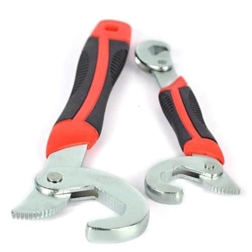 Multifunction Adjustable Wrench Tool Set | Dual Head Universal Wrench with Bottle Opener | Compact Hand Tool for Nuts, Bolts & Household Repairs | Red & Black - set of 1 view 2