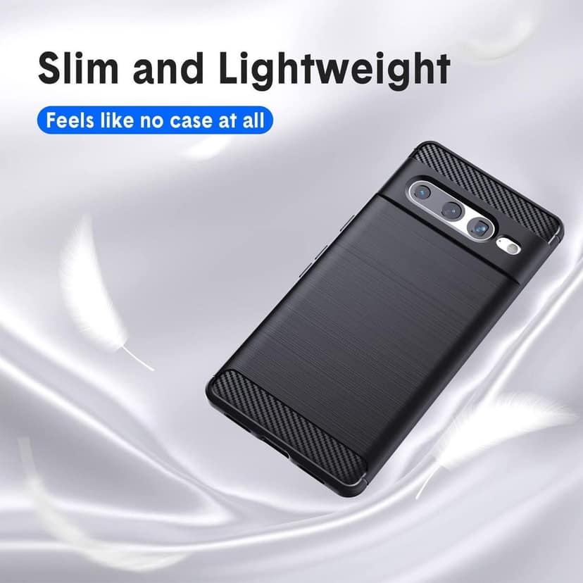 Natbok Compatible with Google Pixel 7 Pro Case, Flexible TPU [Brushed Texture] [Anti-Slip] Shockproof Military Protection Bumper Phone Case,Slim Case Cover Compatible with Pixel 7 Pro,Black view 6
