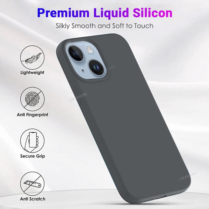 LIRAMARK Liquid Silicone Soft Back Cover Case for Apple iPhone 14 (6.1 inch) view 3