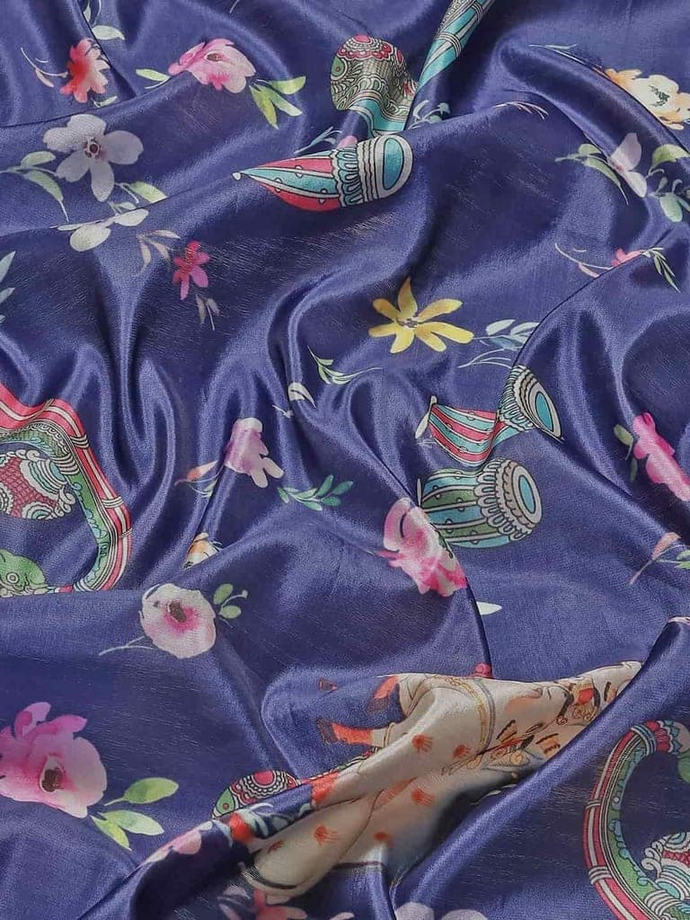 Women's Kalamkari Print with Regal Weave Silk Saree With Unstiched Blouse Piece view 6