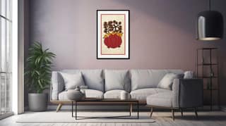 ELEGANT GOND ART 16in X 24in WITH BLACK FRAME