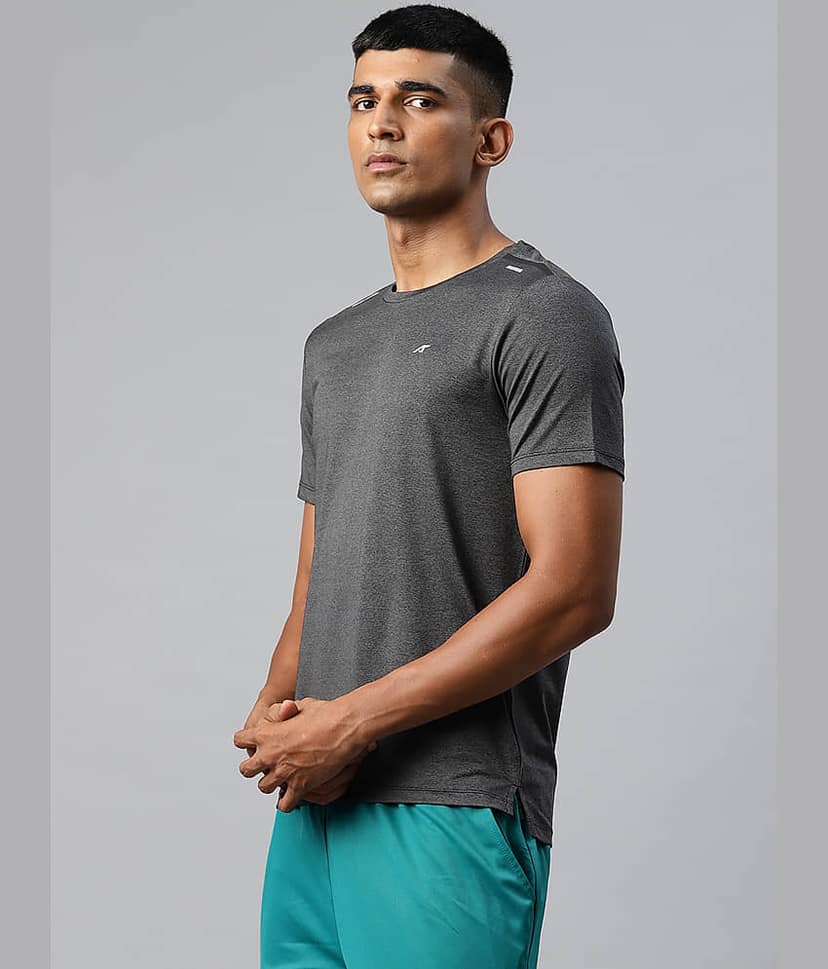Alcis Grey Polyester Slim Fit Men's Sports T-Shirt ( Pack of 1 ) view 2