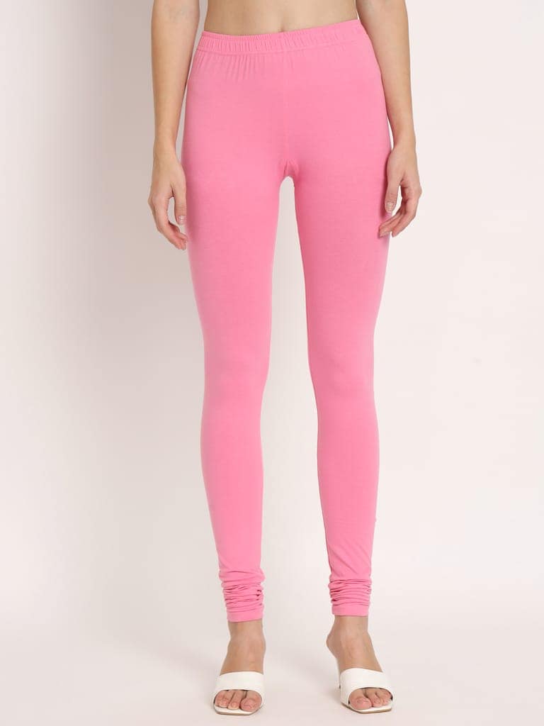 SOFT COLORS Women's Skinny Fit Ethnic Wear Churidar Leggings (Rose Pink) view 3